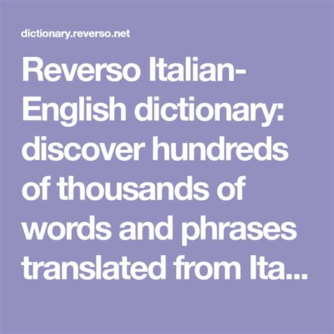 reverso dictionary|english to italian reverso.